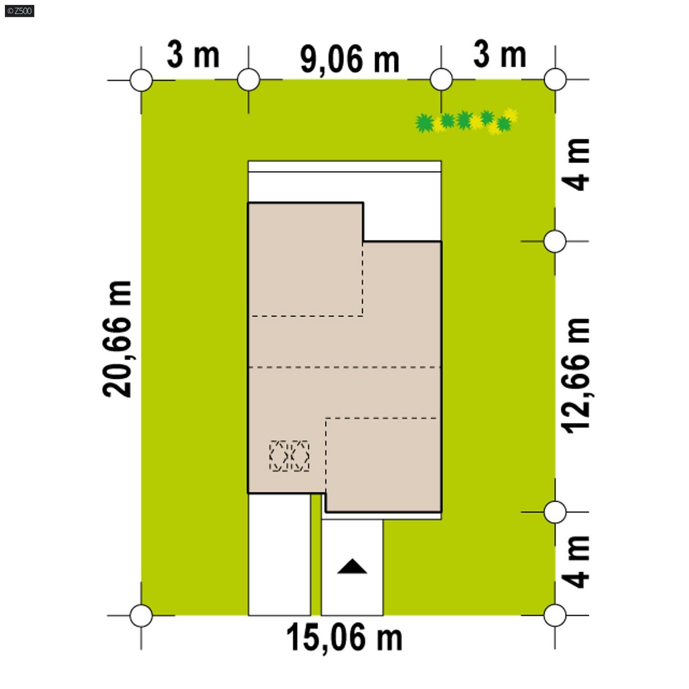 Mājas projekts  - Divstāvu dvīņu māja ar garāžu - Zx3