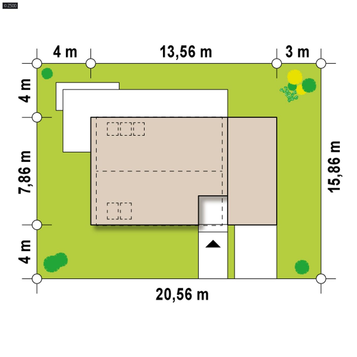 Mājas projekts  - Energoefektīvas divstāvu mājas projekts ar garāžu - Z229 GP