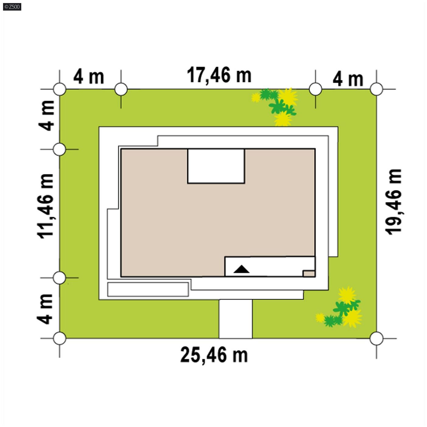 Mājas projekts  - Vienstāvu mājas projekts ar terasi - Zx149