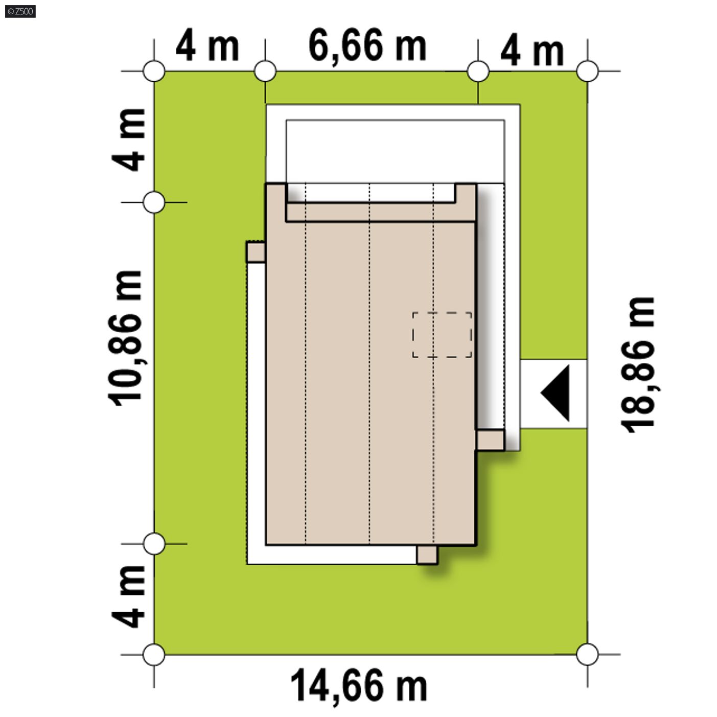 Home project  - Dom parterowy z poddaszem użytkowym na planie prostokąta z 3 sypialniami.