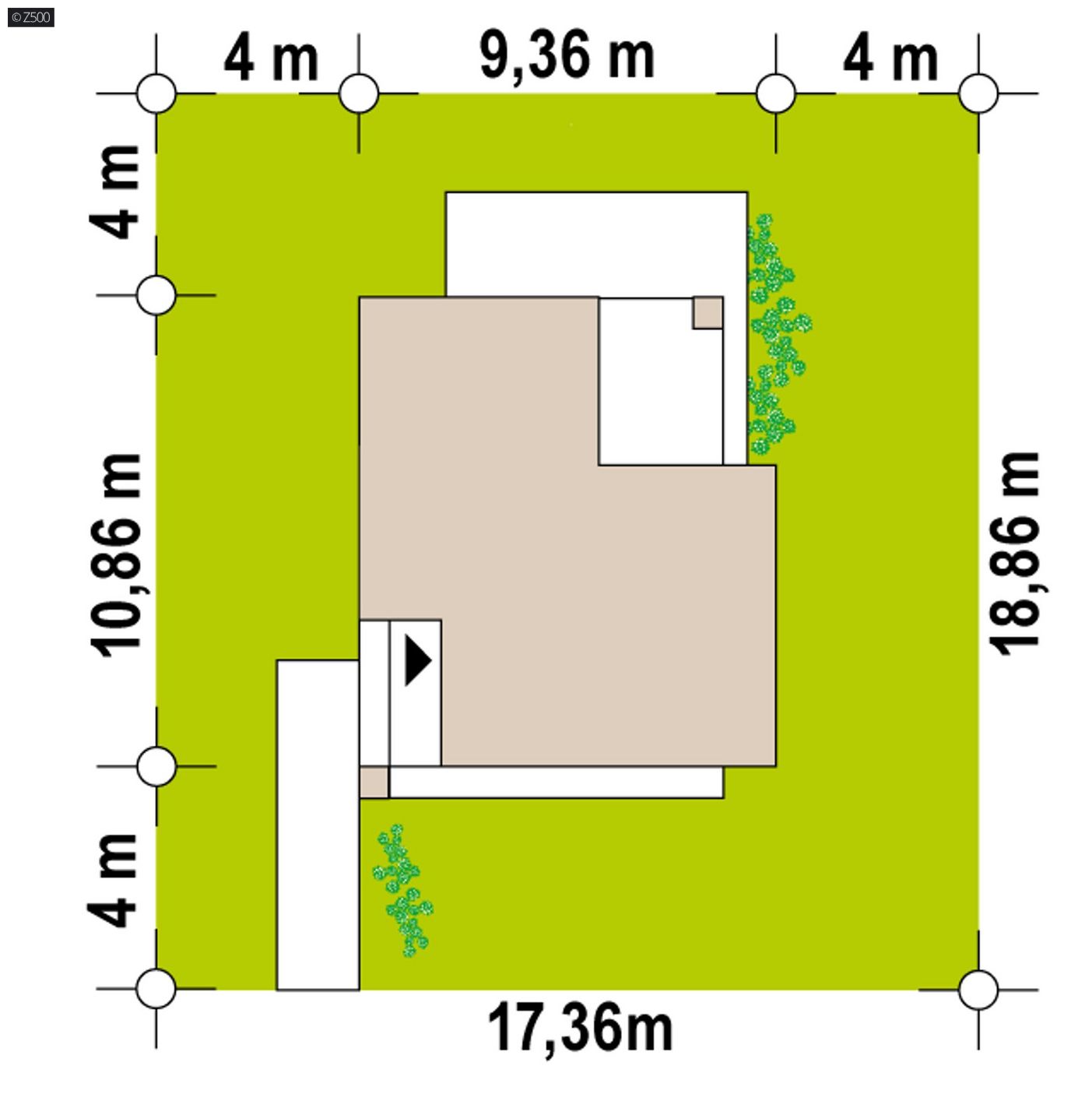 Namo projektas  - Modernus nedidelis vieno aukšto namas su didele terasa