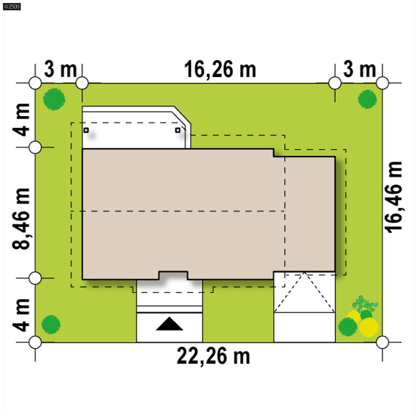 Gotowy projekt domu  - wersja z garażem po prawej stronie