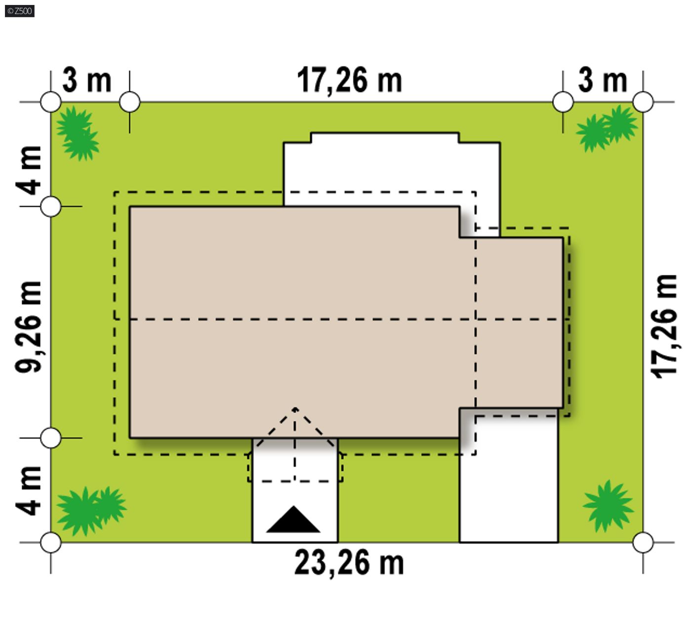 Gotowy projekt domu  - z garażem po prawej stronie