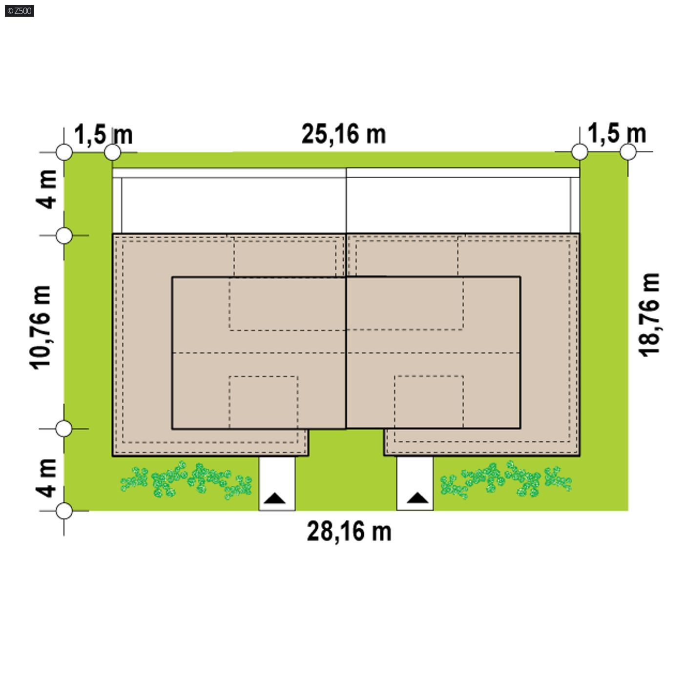 Home project  - Dom jednorodzinny dwulokalowy na bazie projektu Zb32