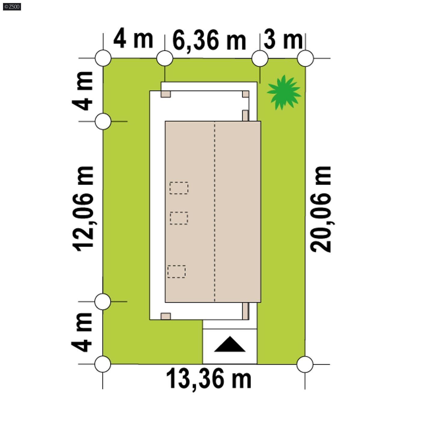 Gotowy projekt domu  - Współczesny dom na wąską działkę z wysoką ścianką kolankową.