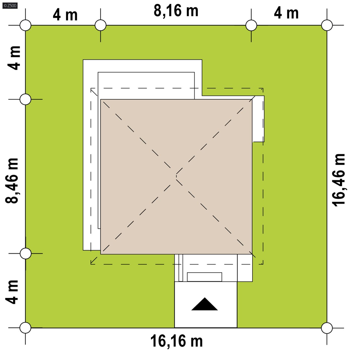 Home project  - Dom na planie kwadratu, z dachem kopertowym i pełnym piętrem.
