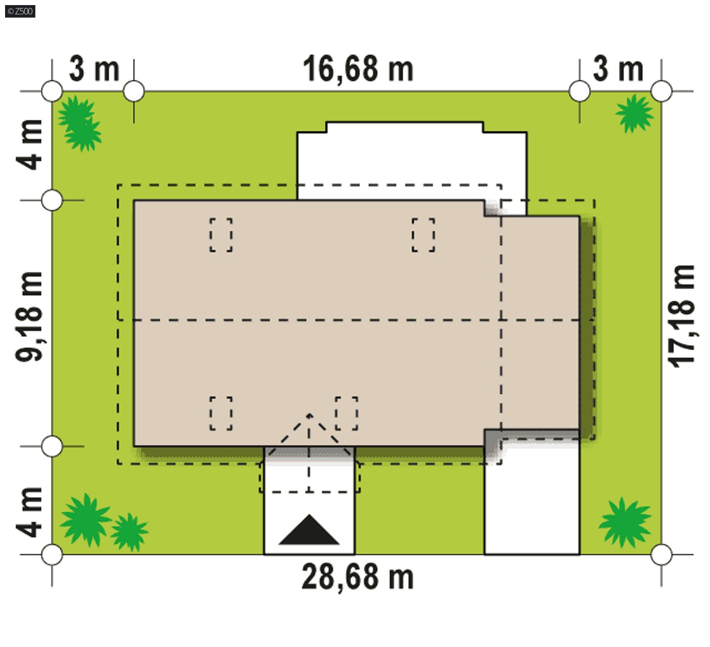 Home project  - z garażem po prawej stronie i dachem 40*