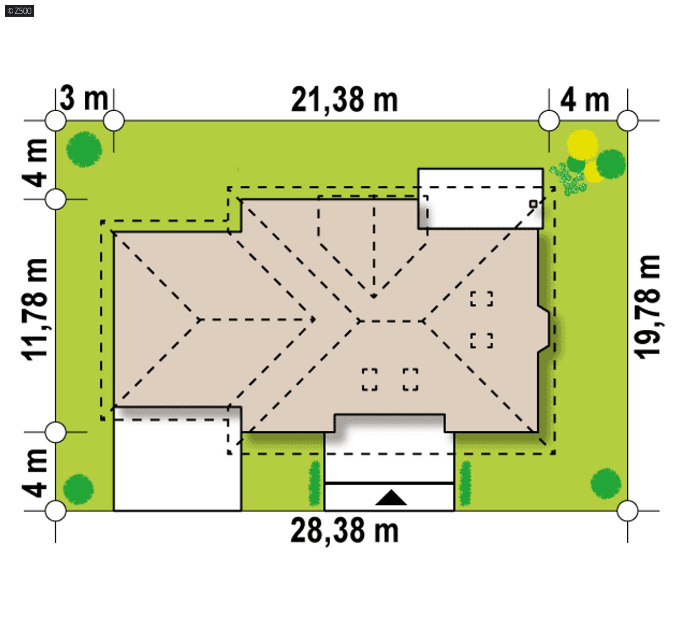 Home project  - z garażem po lewej, poddasze użytkowe i balkon