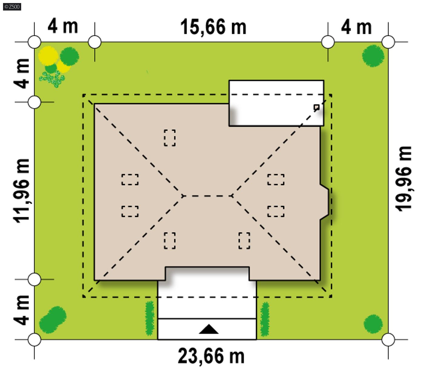 Home project  - z kątem nachylenia dachu 30* i poddaszem