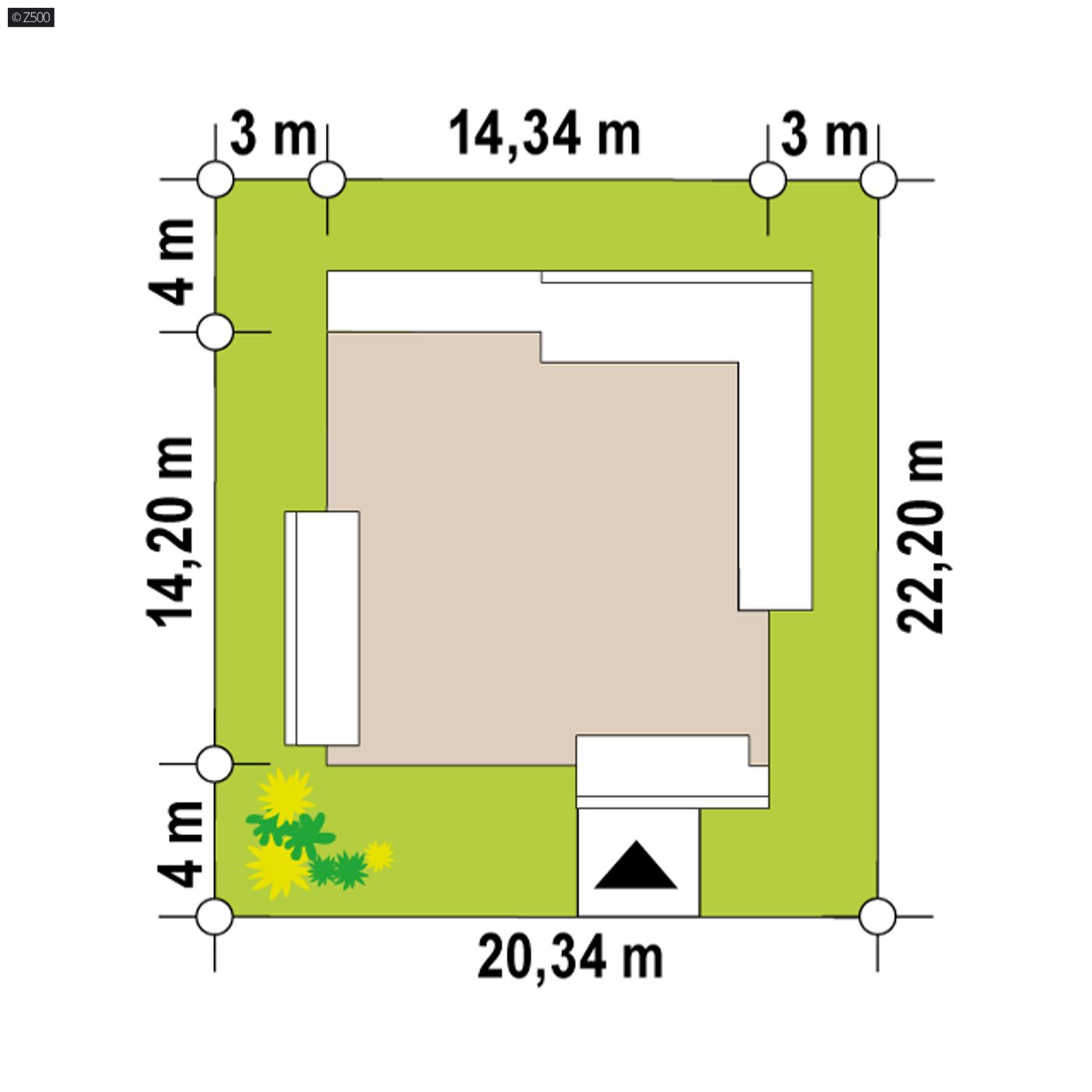 Home project  - Nowoczesny parterowy dom jednorodzinny o prostej bryle, z płaskim dachem.