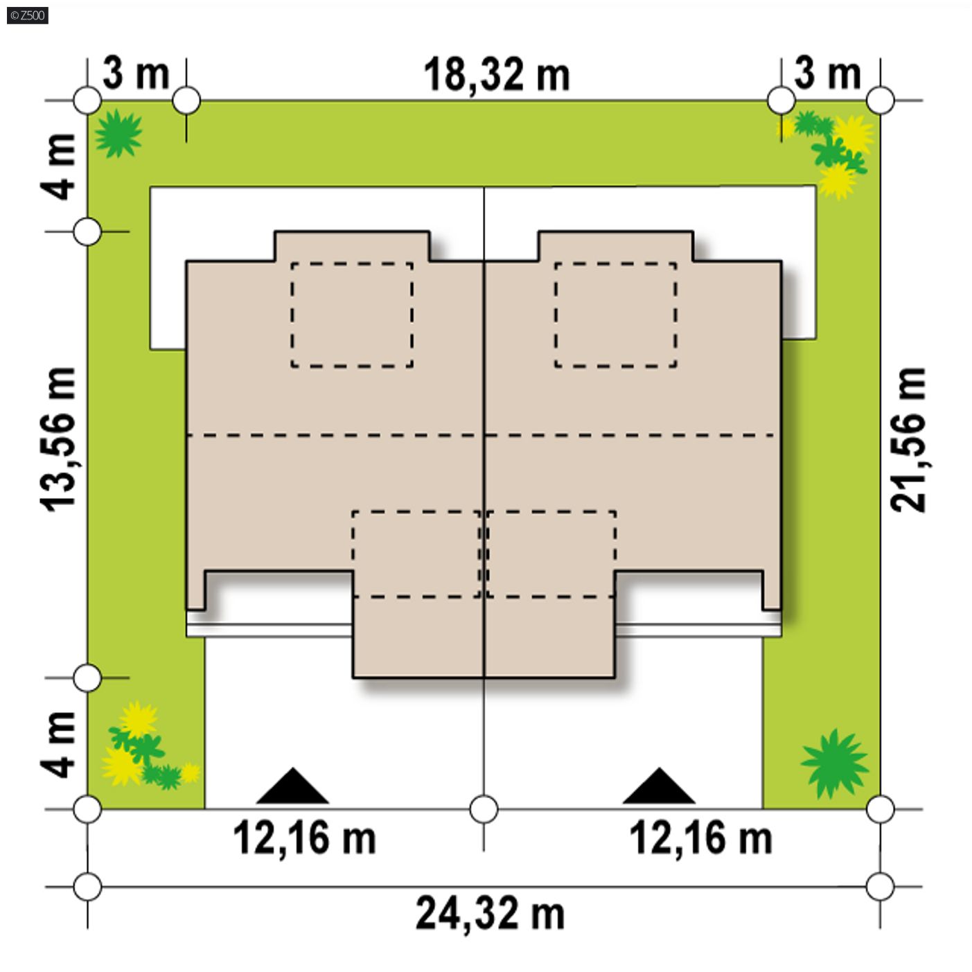 Home project  - Dom do zabudowy bliźniaczej lub szeregowej do 120m2 z 3 sypialniami oraz garażem