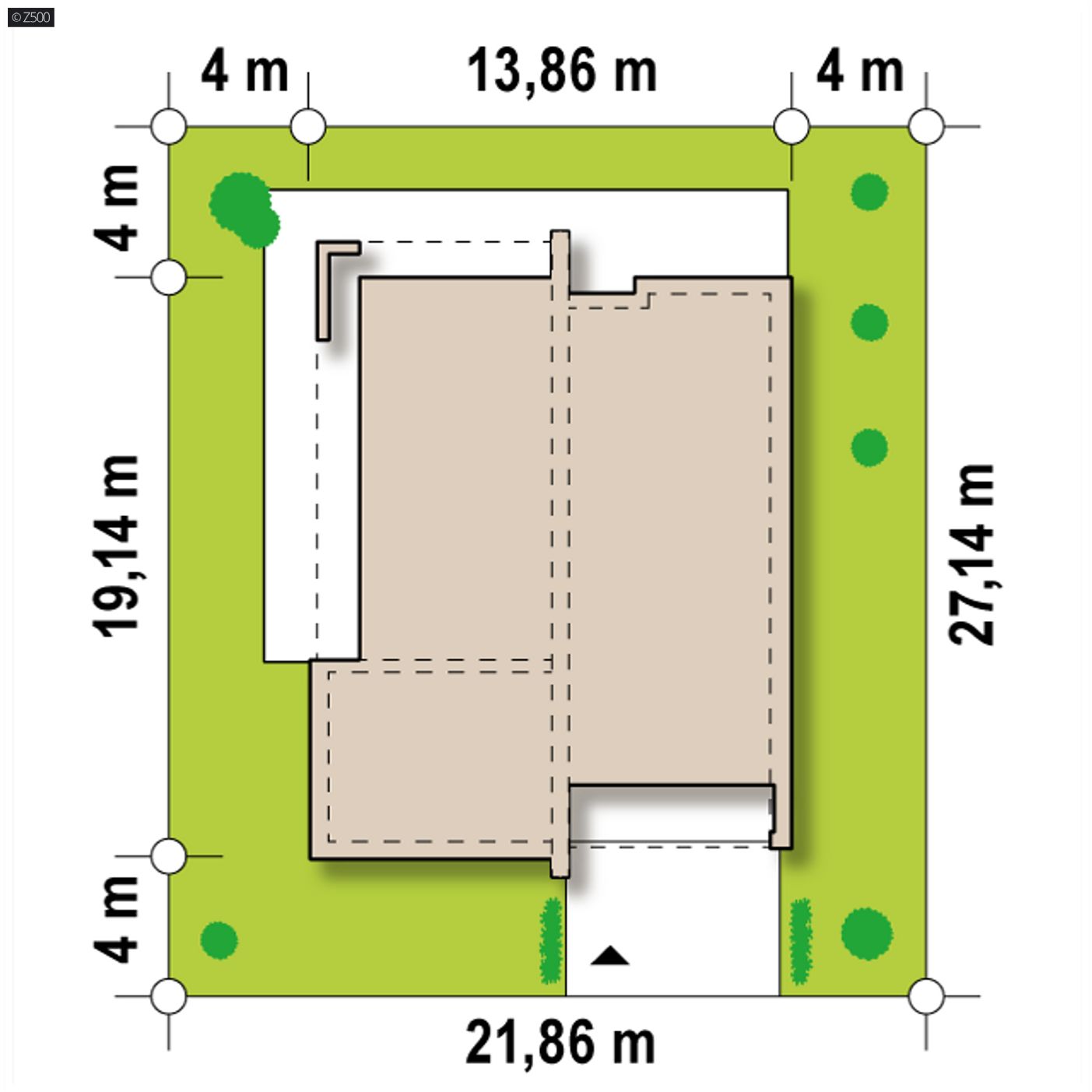 Gotowy projekt domu  - Dom parterowy z garażem - nowoczesny wygląd, płaski dach, komfortowe wnętrze.