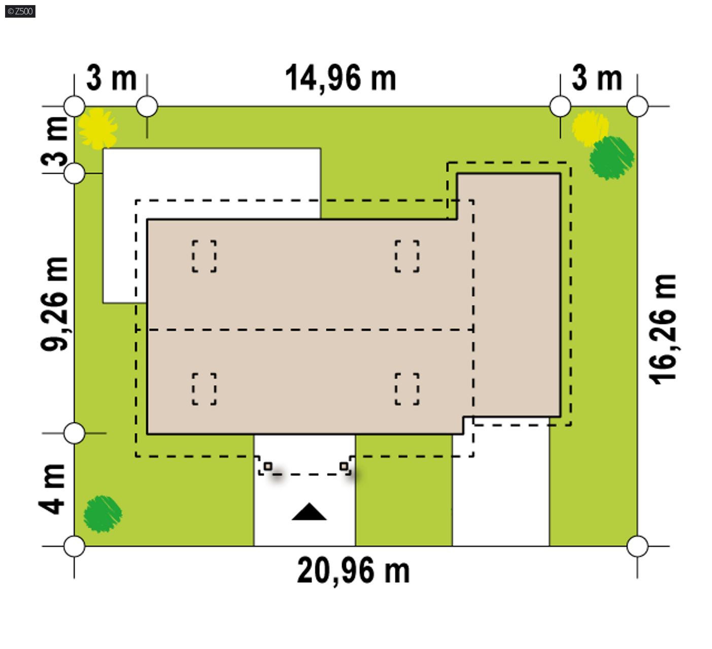 Home project  - wersja z powiększonym garażem po prawej stronie
