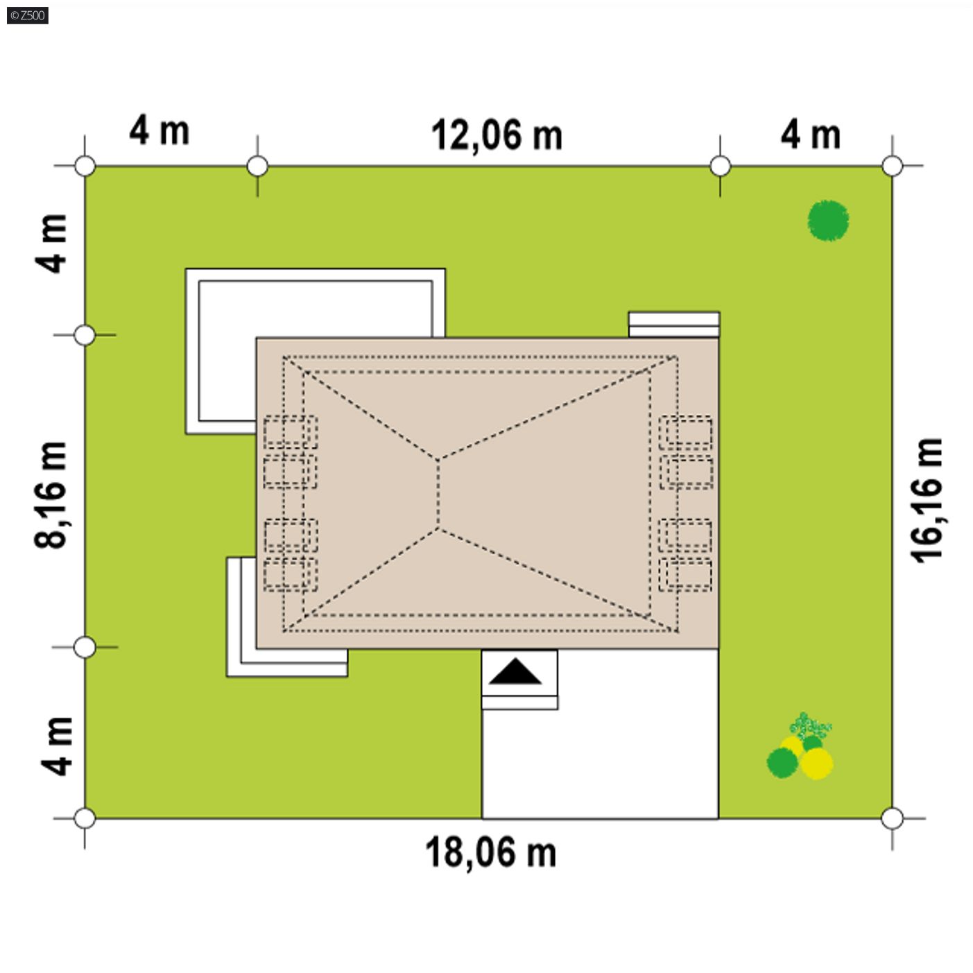 Home project  - Współczesny dom z poddaszem użytkowym, dachem kopertowym i garażem