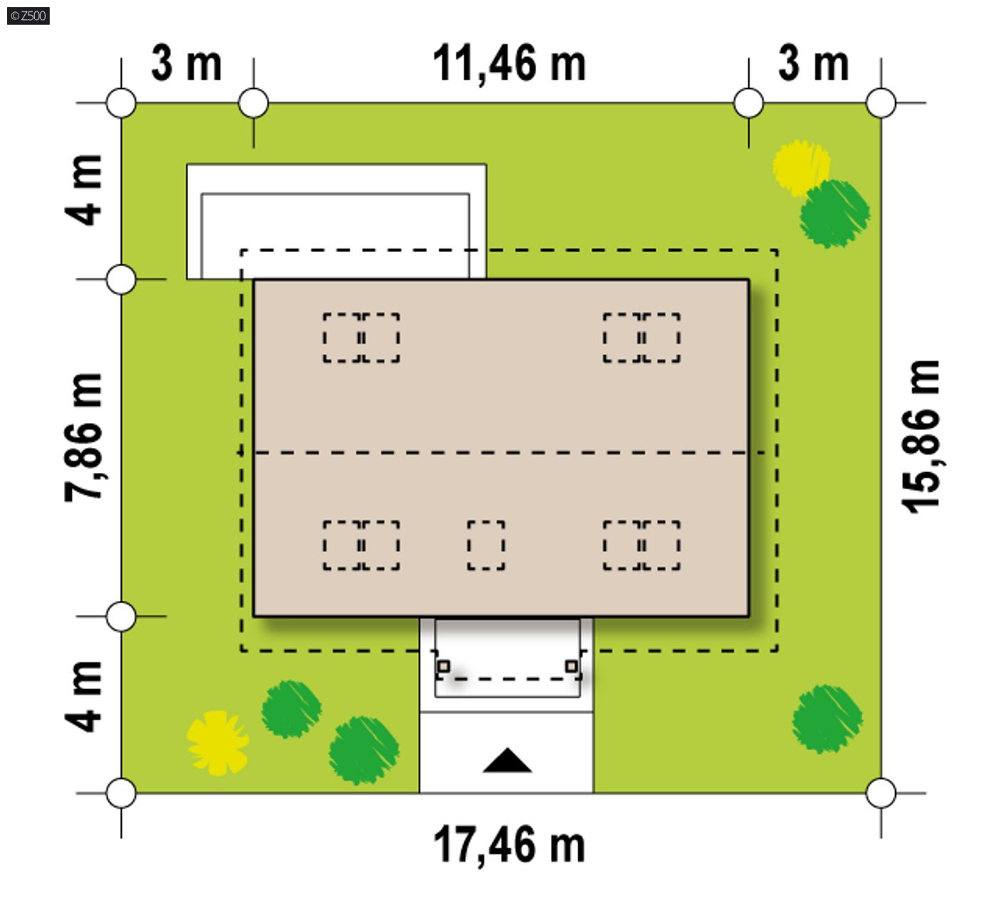 Gotowy projekt domu  - wariant z poddaszem użytkowym