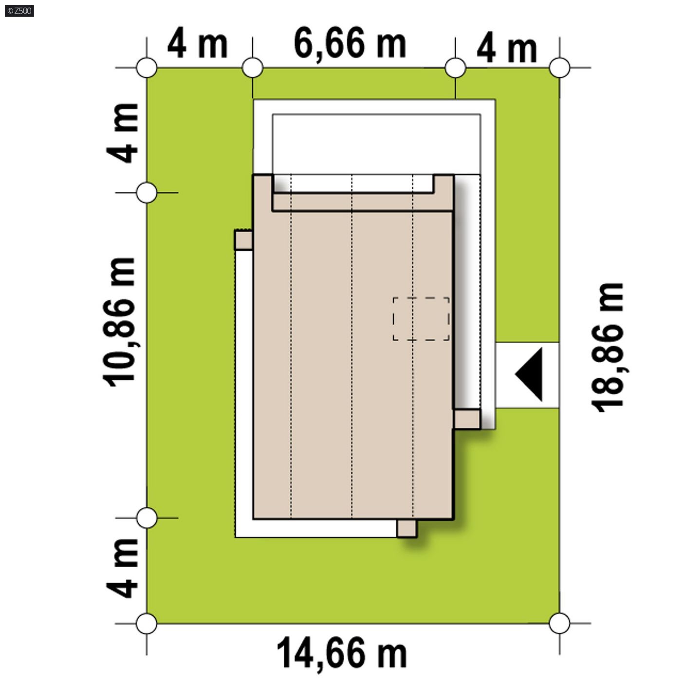 Mājas projekts  - Mūsdienīga vienstāvu māja ar mansardu - Z478