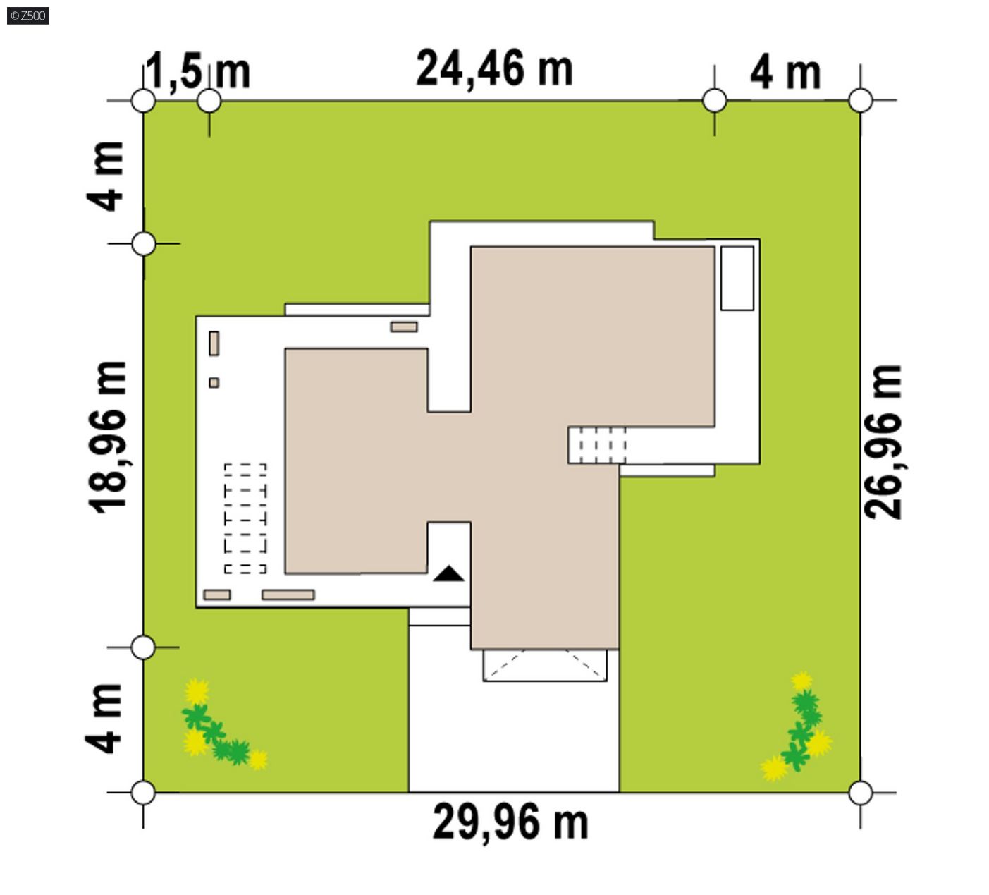 Mājas projekts  - Moderna vienstāvu māja ar āra kamīnu - Zx168