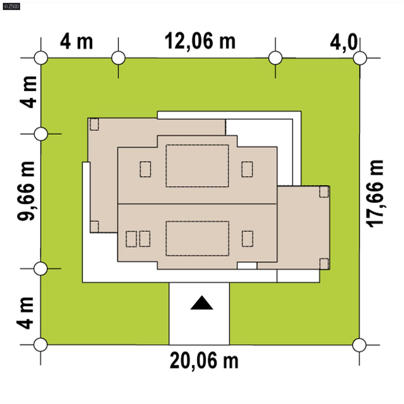Mājas projekts  - Dom z poddaszem, nowoczesnymi lukarnami i zadaszonym miejscem na samochód.