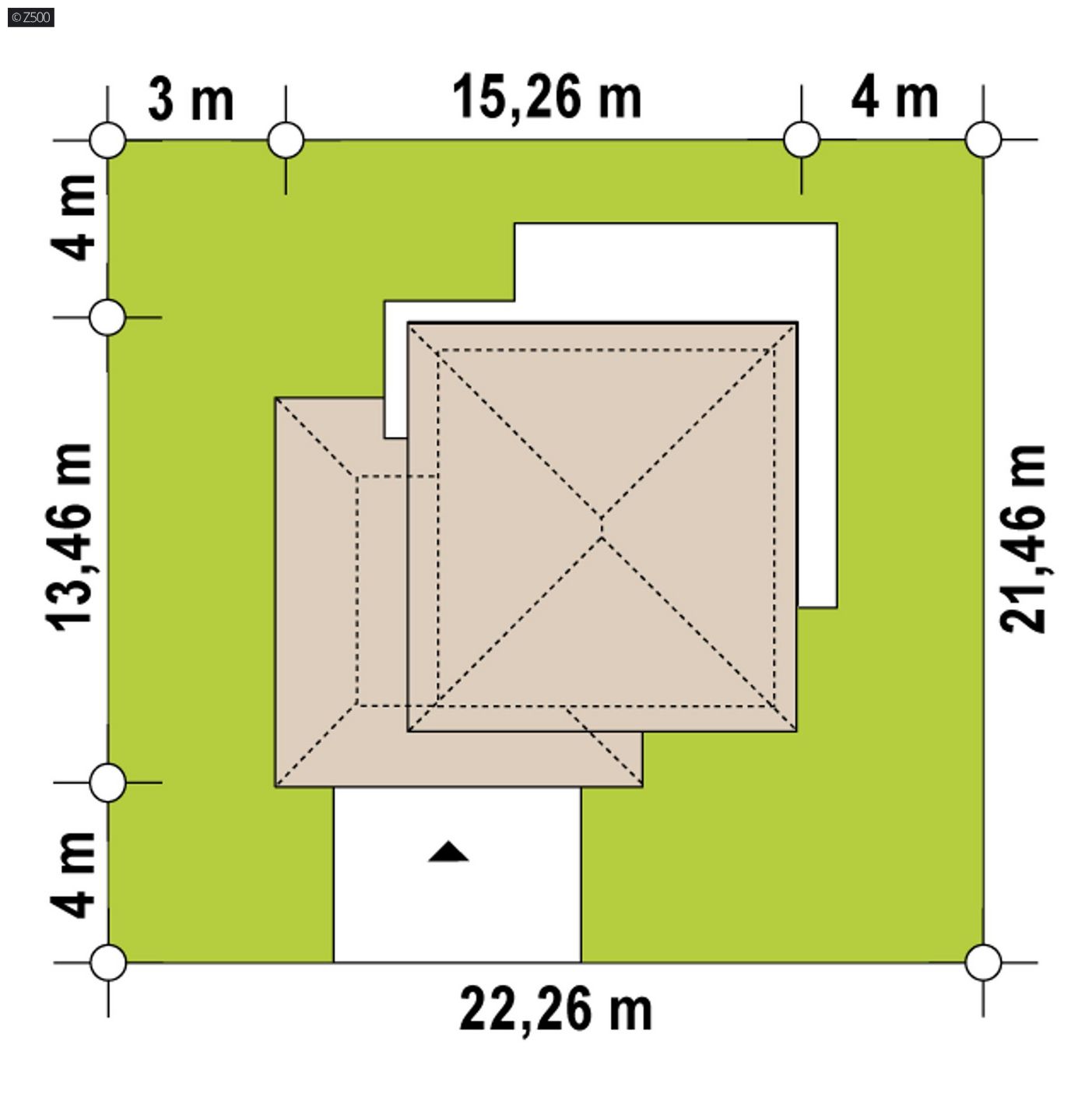Mājas projekts  - Divstāvu mājas projekts ar divvietīgu garāžu - Z426