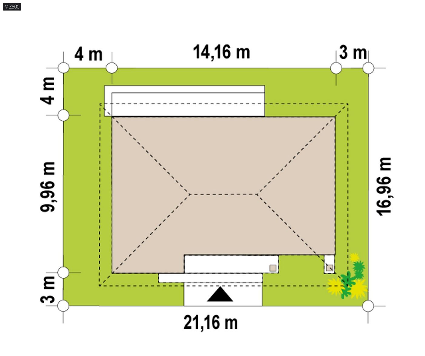 Mājas projekts  - Gatavs klasisks vienstāvu mājas projekts - Z427