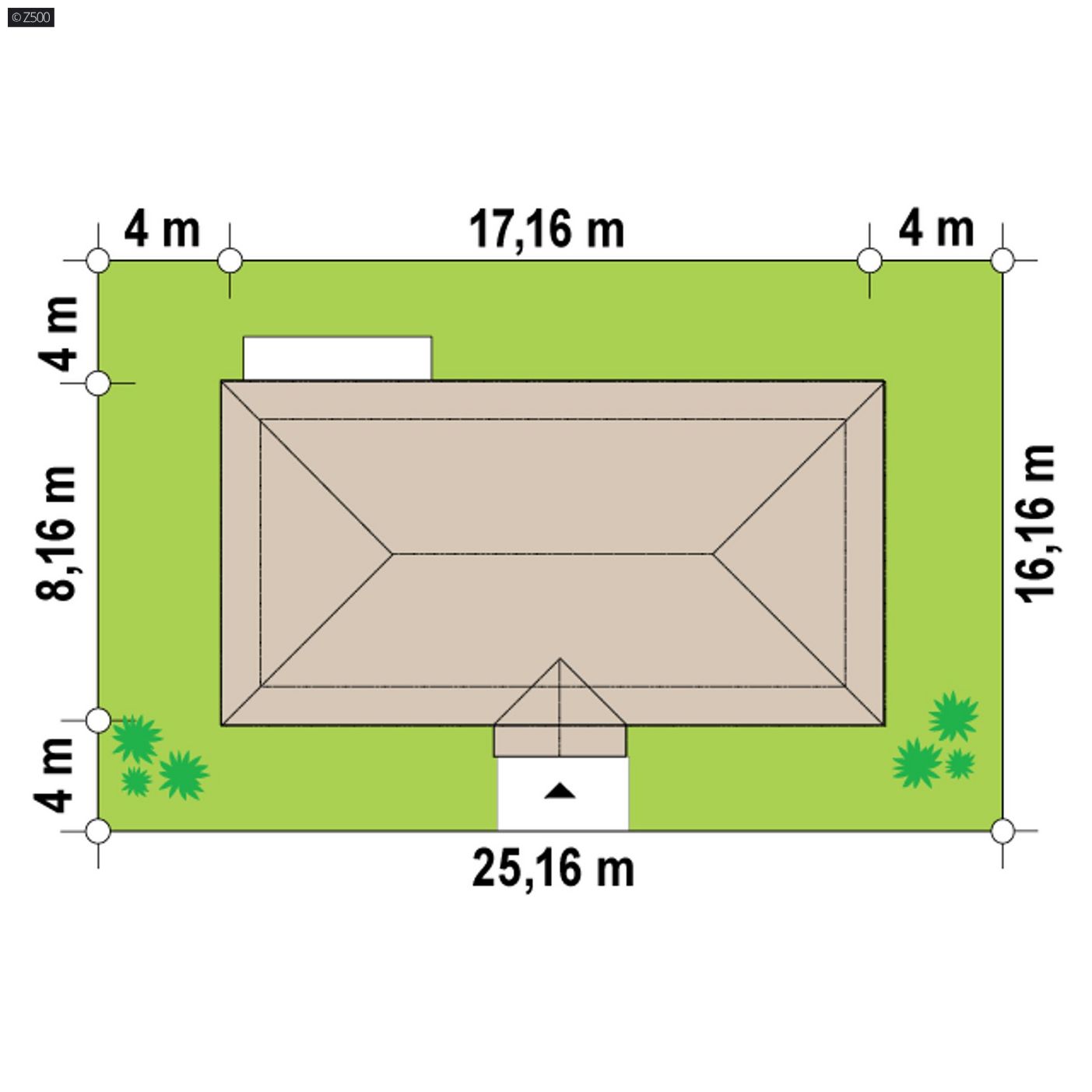 Mājas projekts  - Vienstāvu mājas projekts ar 3 istabām un garāžu - Z488