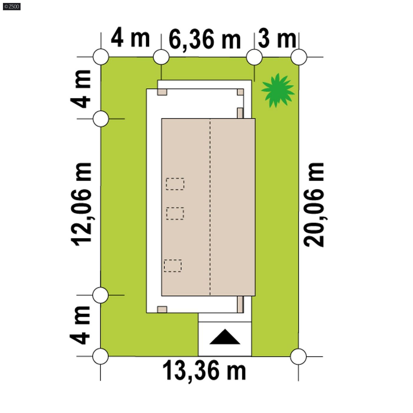 Mājas projekts  - Mūsdienīga māja uz šaura zemes gabala - Z431