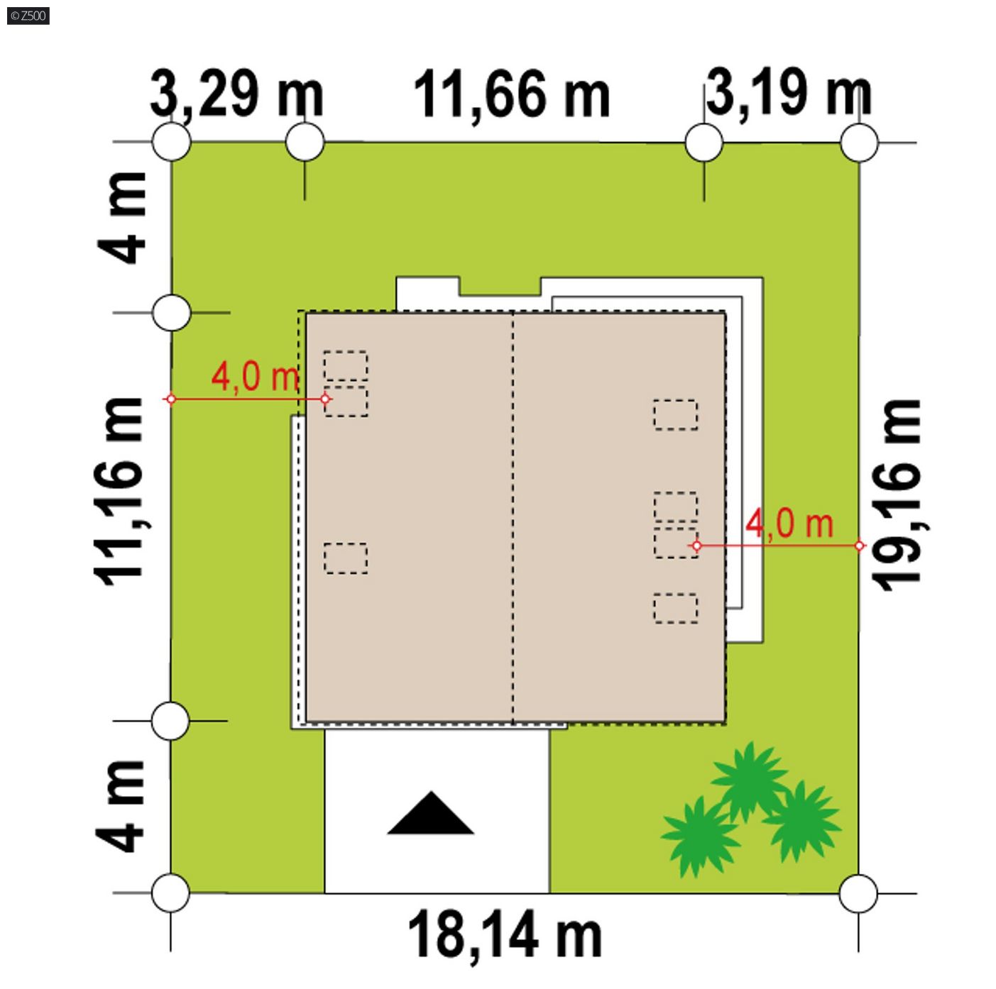 Mājas projekts  - Divstāvu māja ar mansardu un garāžu - Z432
