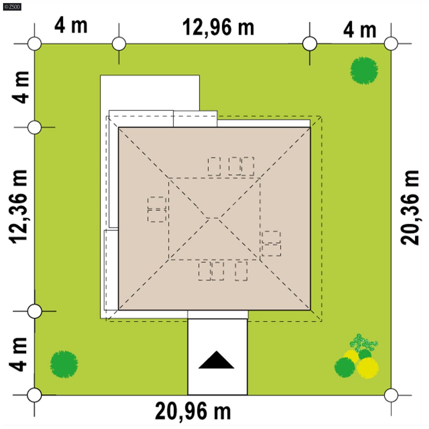 Mājas projekts  - Mūsdienīga māja ar mansardu un garāžu - Z439