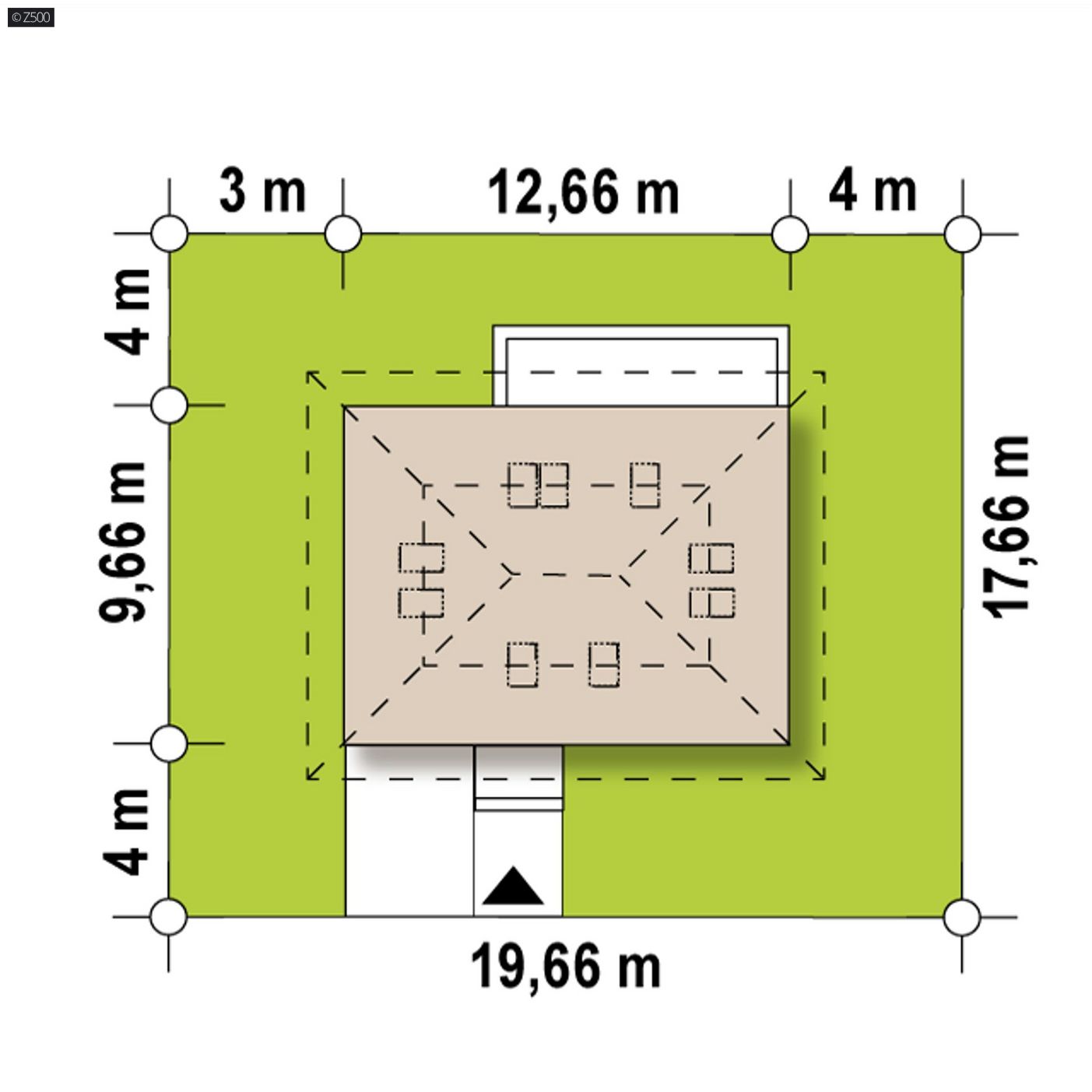 Mājas projekts  - Tipveida mājas projekts ar mansardu, četrām istabām un garāžu - Z481