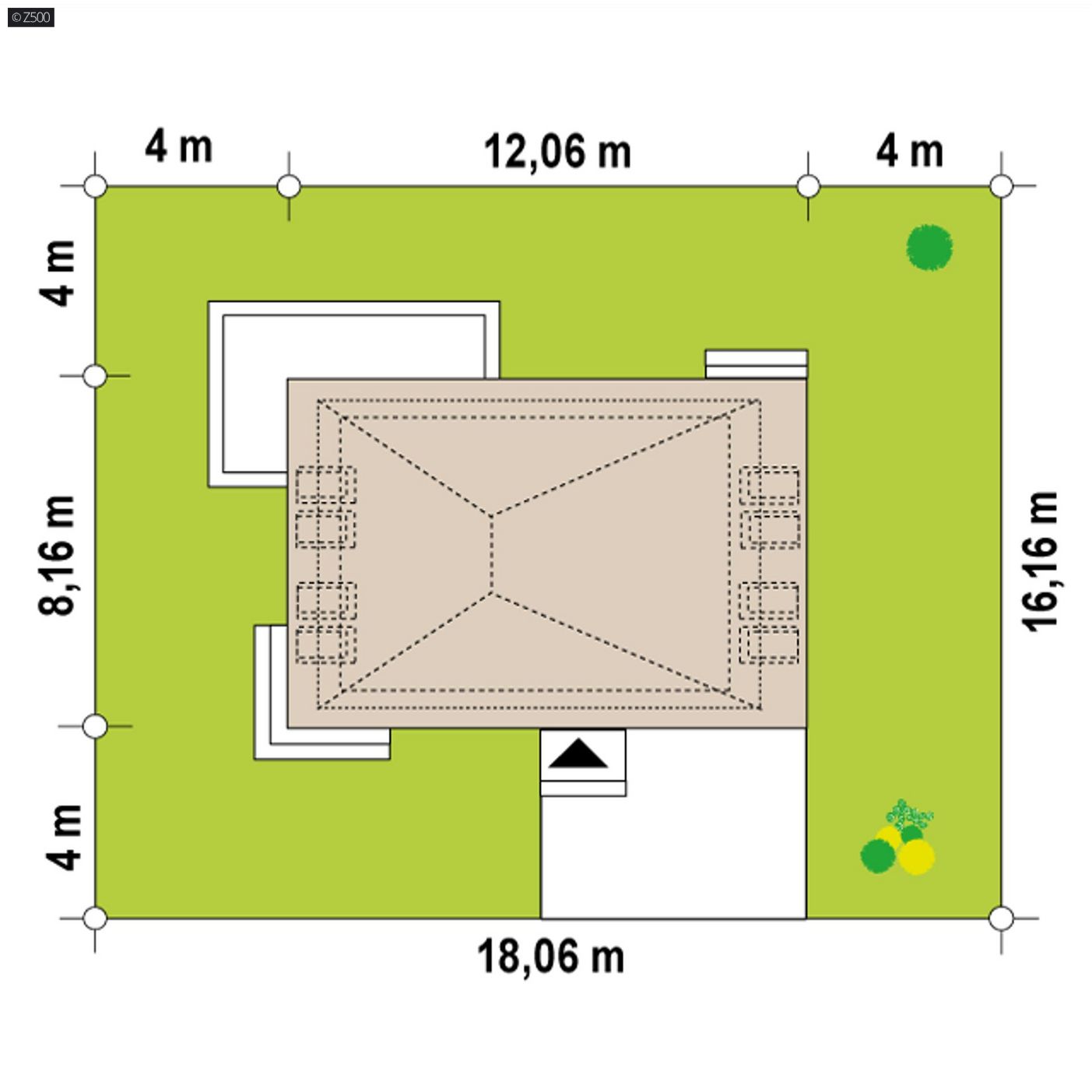 Mājas projekts  - Mūsdienīga māja ar mansardu un garāžu - Z492