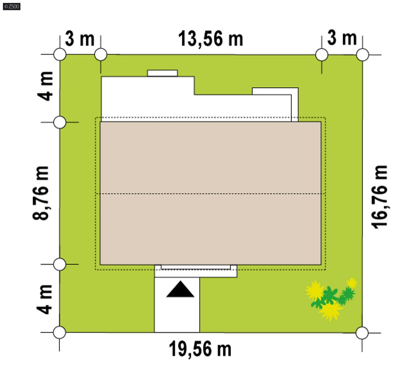 Home project  - Dom parterowy o powierzchni ok 90m2 z dachem 2-spadowym.
