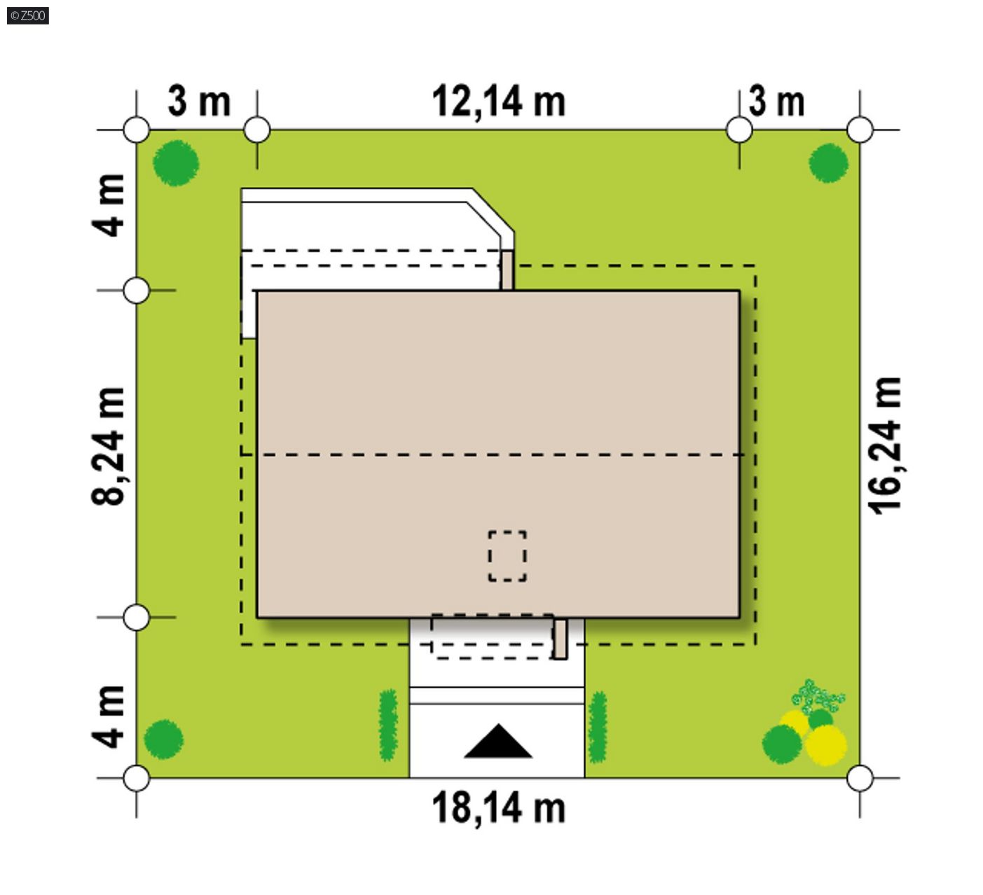 Mājas projekts  - Gatavs vienstāvu mājas projekts - Z454 Real Green