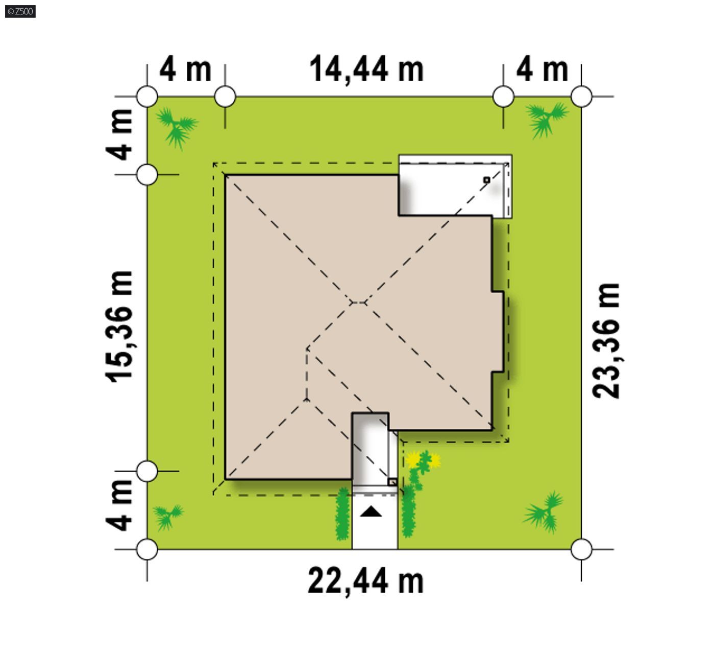 Home project  - Wariant projektu bez garażu i ze zmienionym układem pomieszczeń