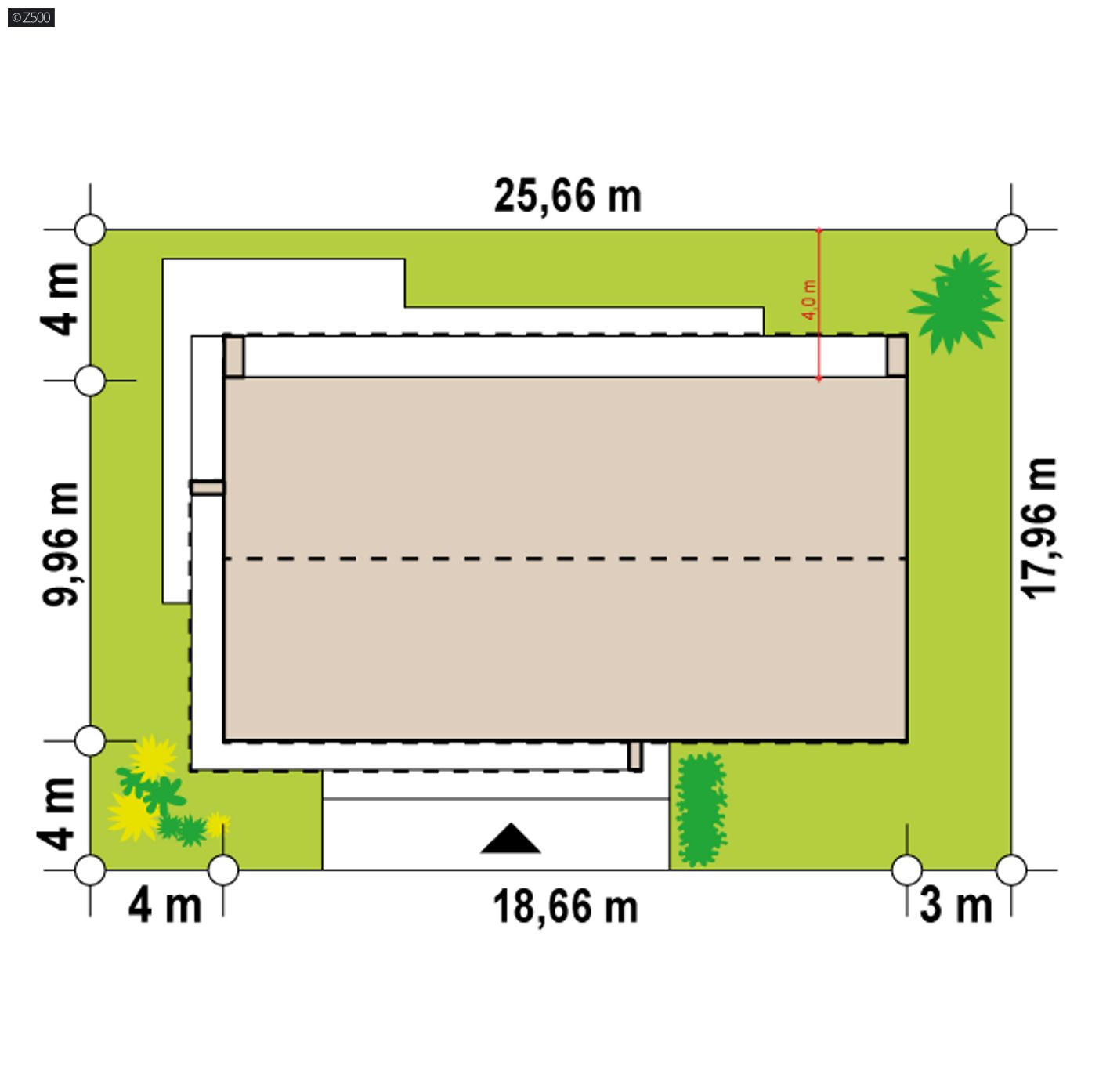 Gotowy projekt domu  - Współczesny dom parterowy z centralnie umieszczoną kuchnią i dachem dwuspadowym.