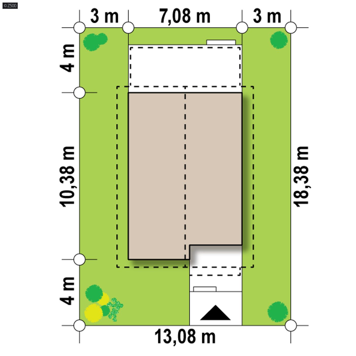 Home project  - Podłużny dom z podwyższoną ścianką kolankową , sprawdzi się na wąskiej działce.