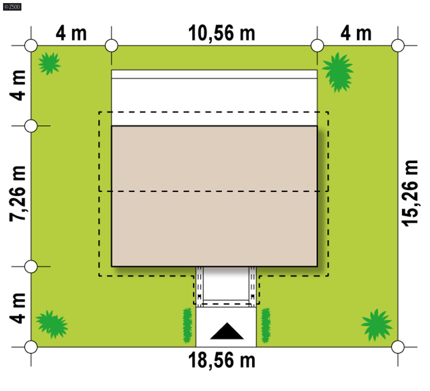 Gotowy projekt domu  - Mały dom parterowy z dwoma sypialniami.