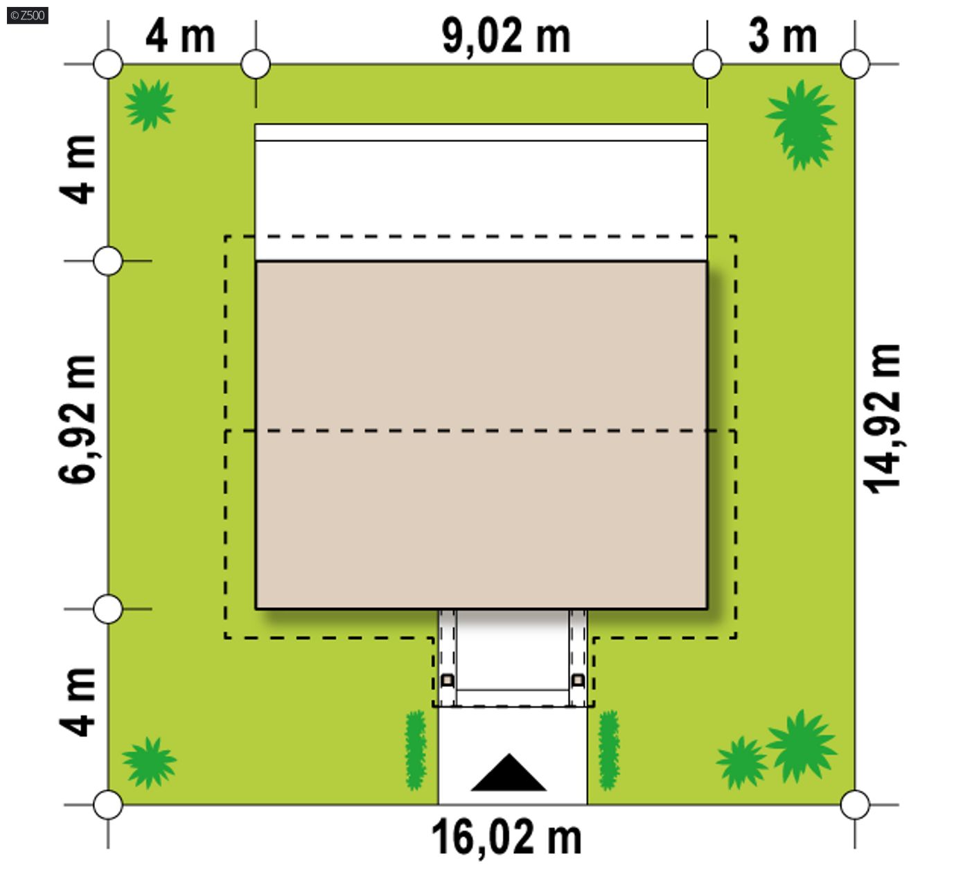 Gotowy projekt domu  - Mały dom parterowy z dachem dwuspadowym.