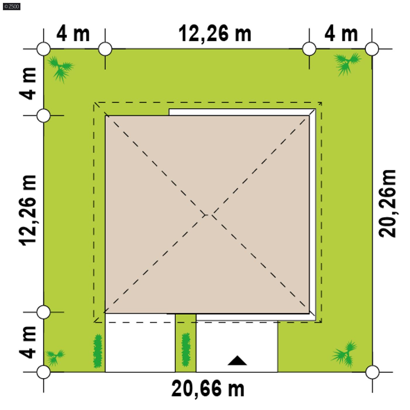 Gotowy projekt domu  - Parterowy dom ze strychem, dwoma sypialniami i garażem jednostanowiskowym