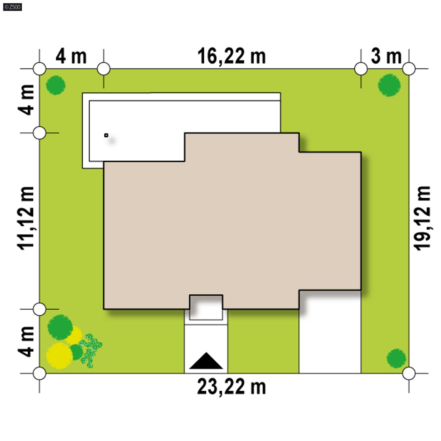 Home project  - Dom parterowy w tech. drewnianej z trzema sypialniami z garażem 