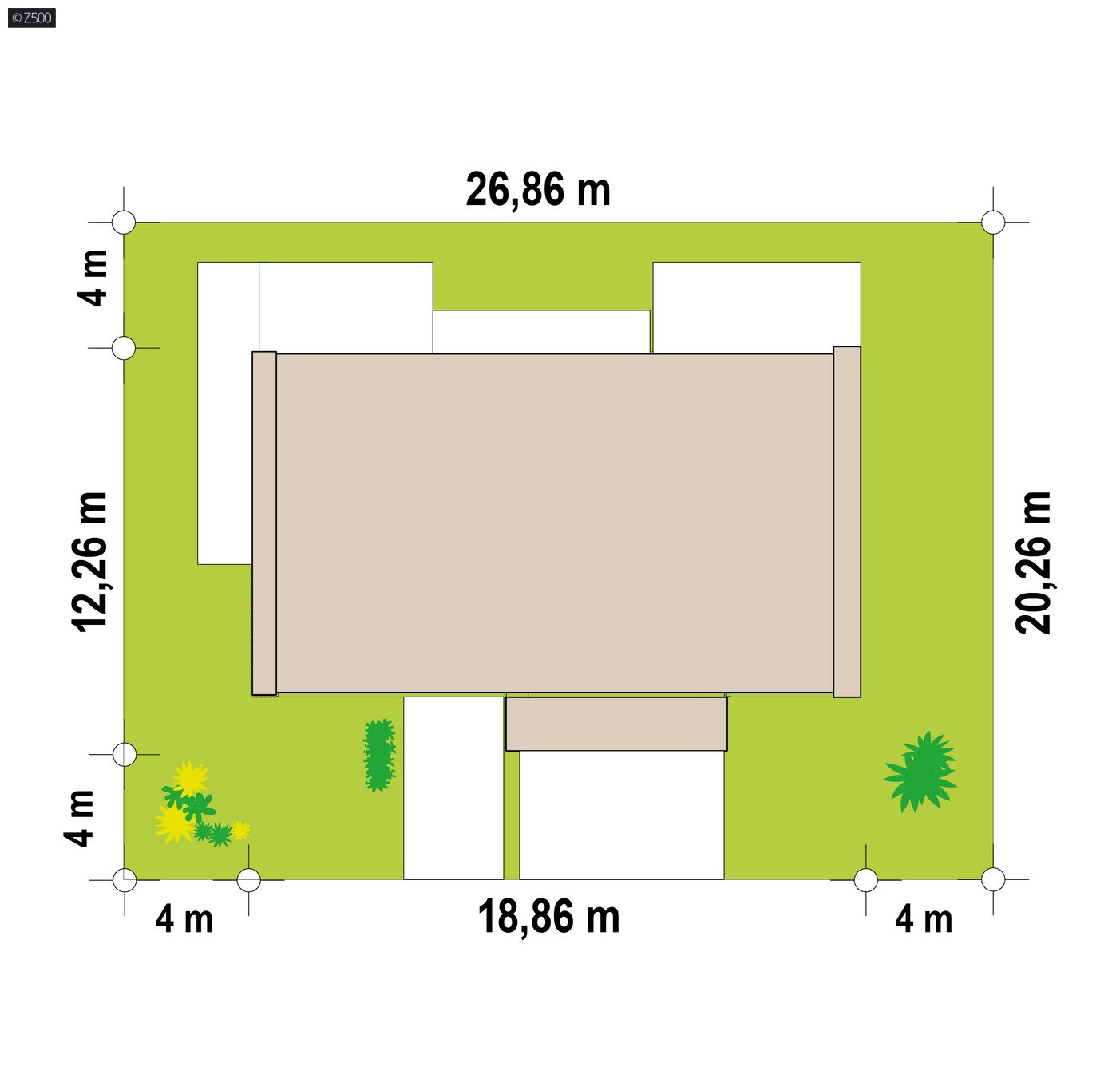 Home project  - Parterowy dom z garażem 2 stanowiskowym, 3 sypialniami i dachem 2-spadowym.