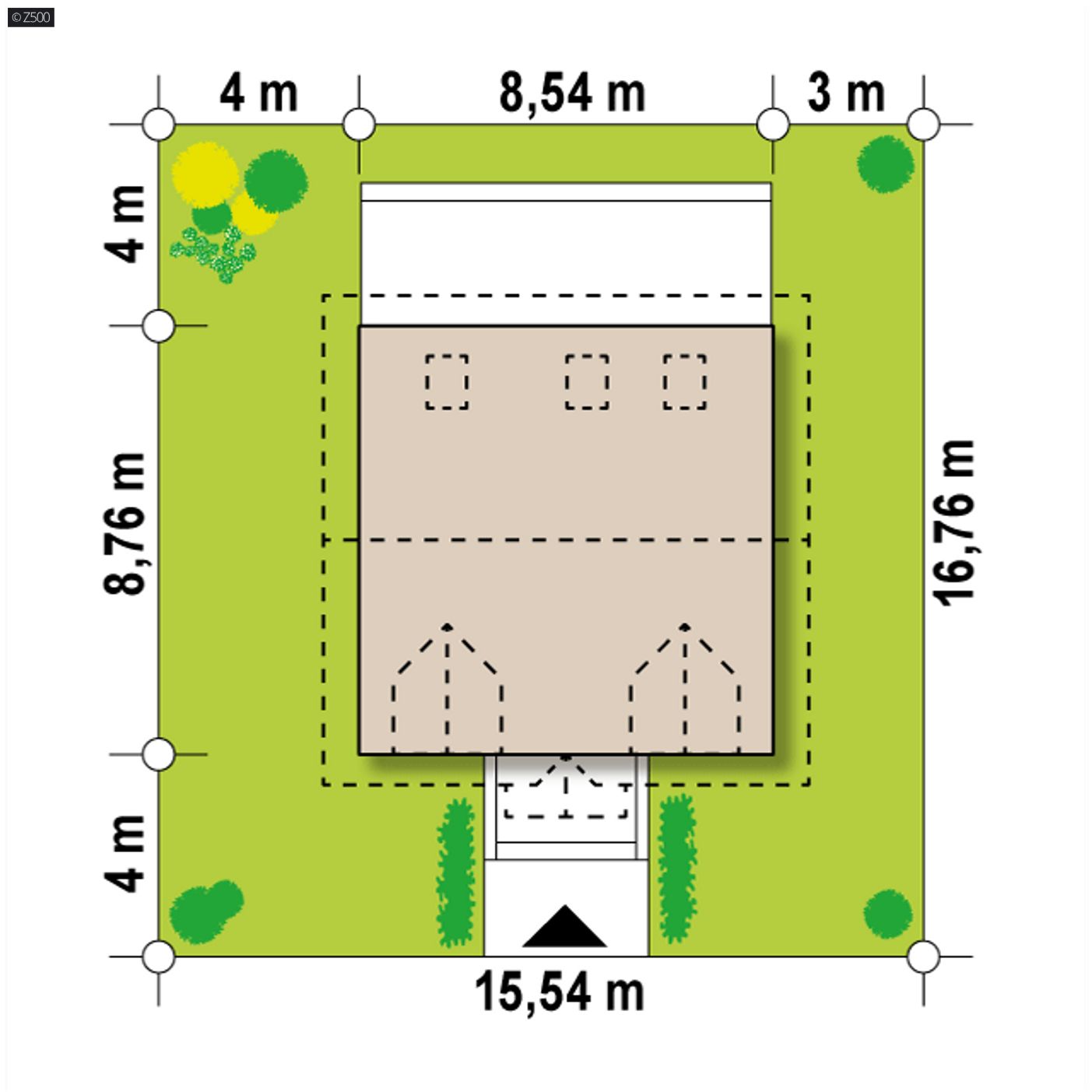 Gotowy projekt domu  - Mały tradycyjny dom z dachem dwuspadowym i  lukarnami na poddaszu.