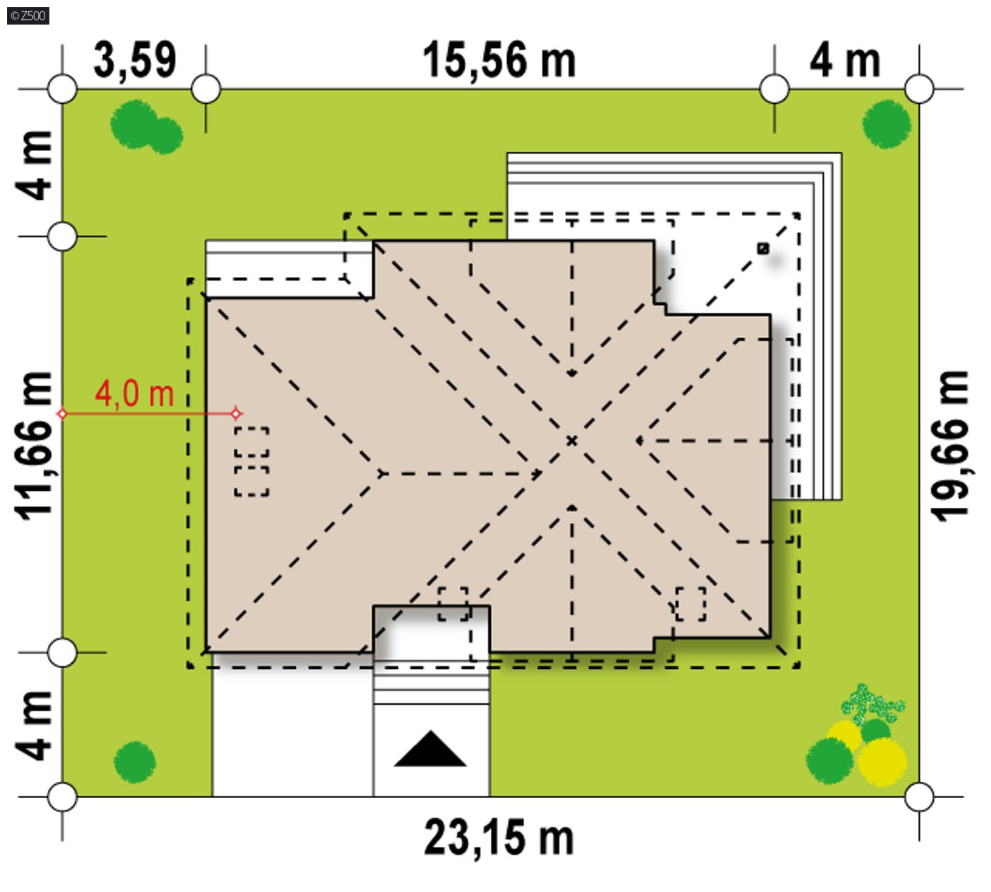 Home project  - z garażem jednostanowiskowym, pom. nad garażem i balkon frontowy