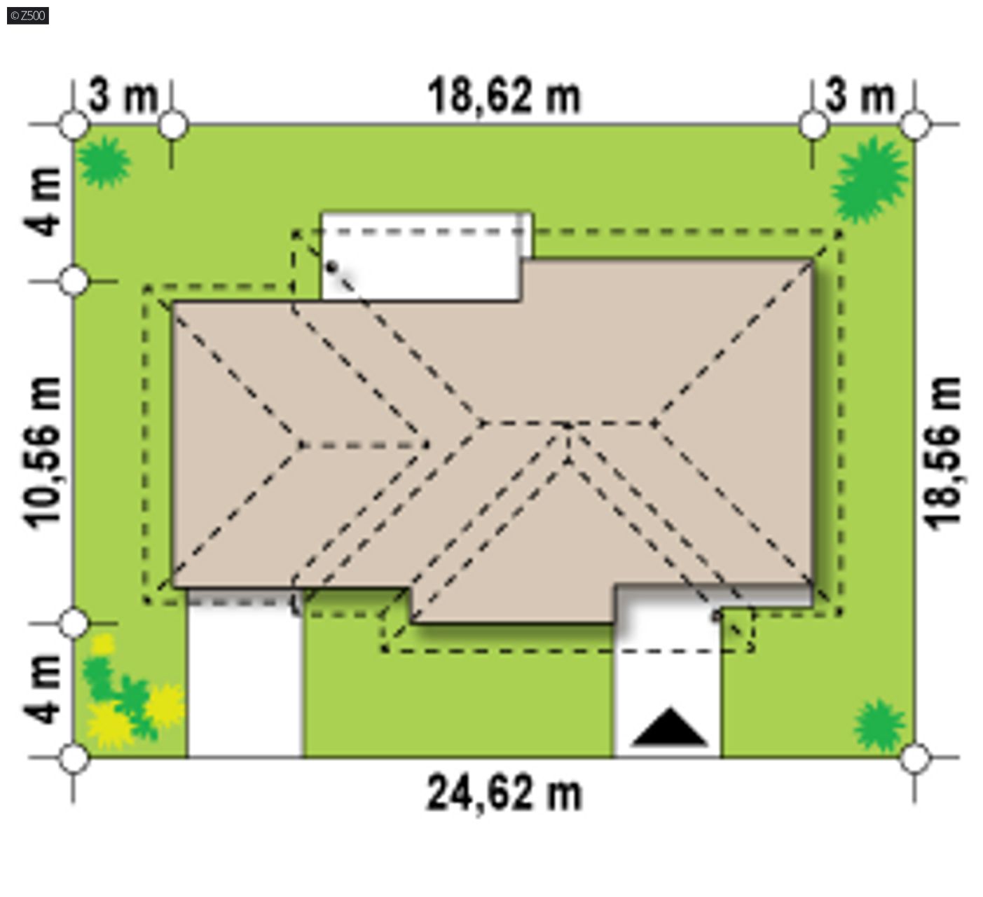 Home project  - z garażem bocznym po lewej stronie