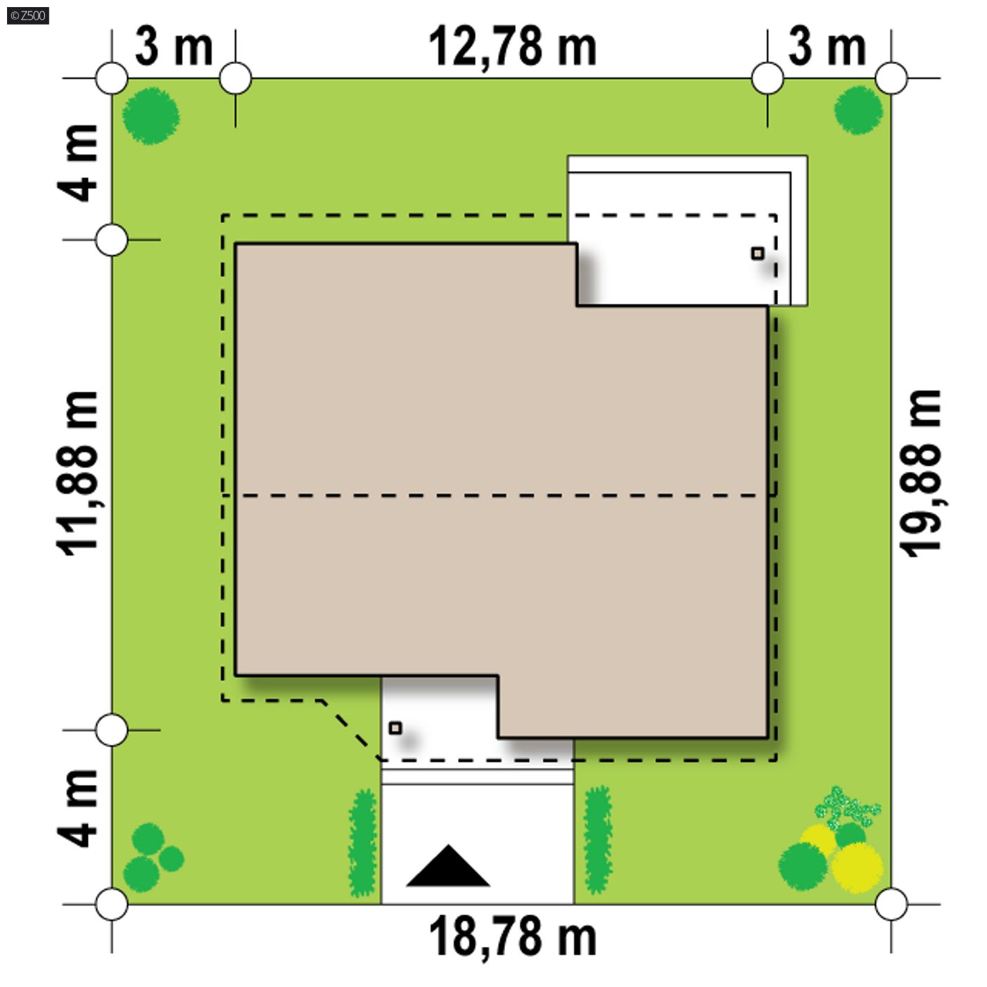 Home project  - Projekt domu parterowego na małą działkę, prosty, funkcjonalny i tani w budowie.