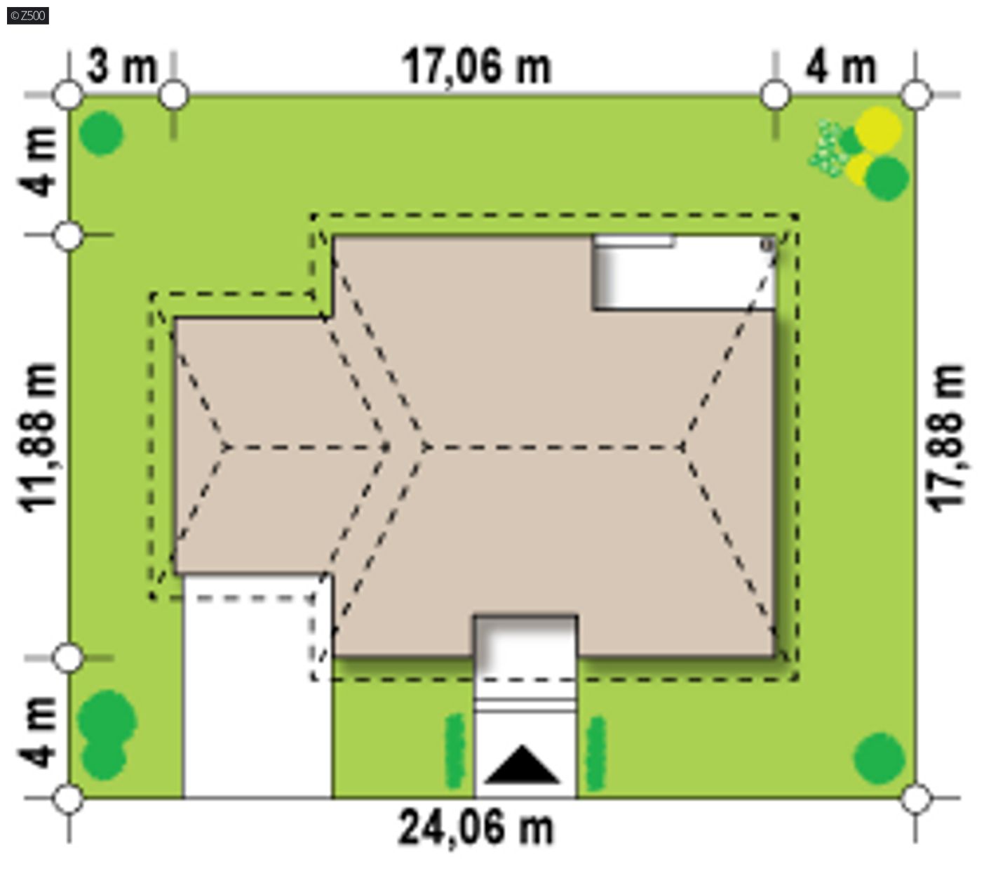 Home project  - z garażem po lewej stronie