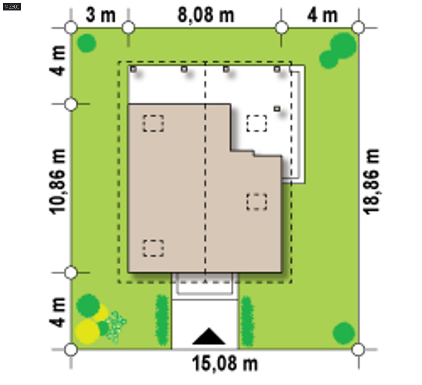 Gotowy projekt domu  - odbicie lustrzane bez lukarn