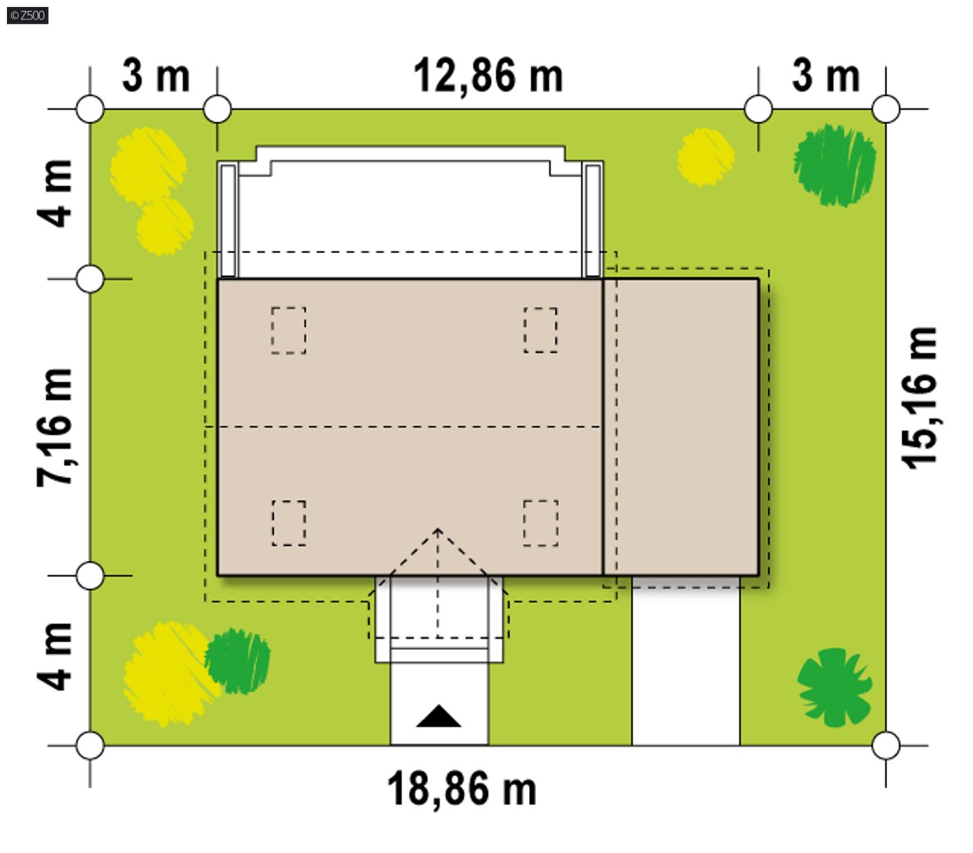 Home project  - z garażem po prawej stronie i dachem pulpitowym