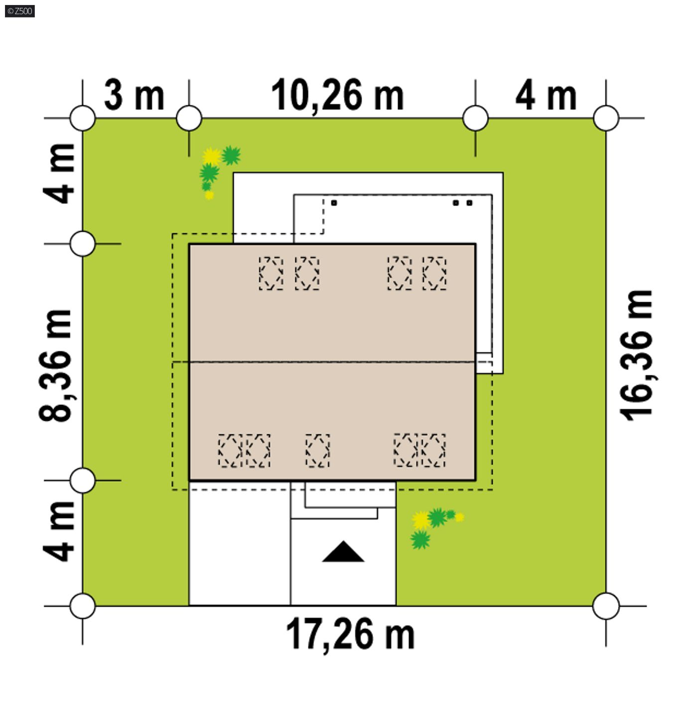 Home project  - Dom do zabudowy bliźniaczej z garażem jednostanowiskowym i trzema sypialniami.