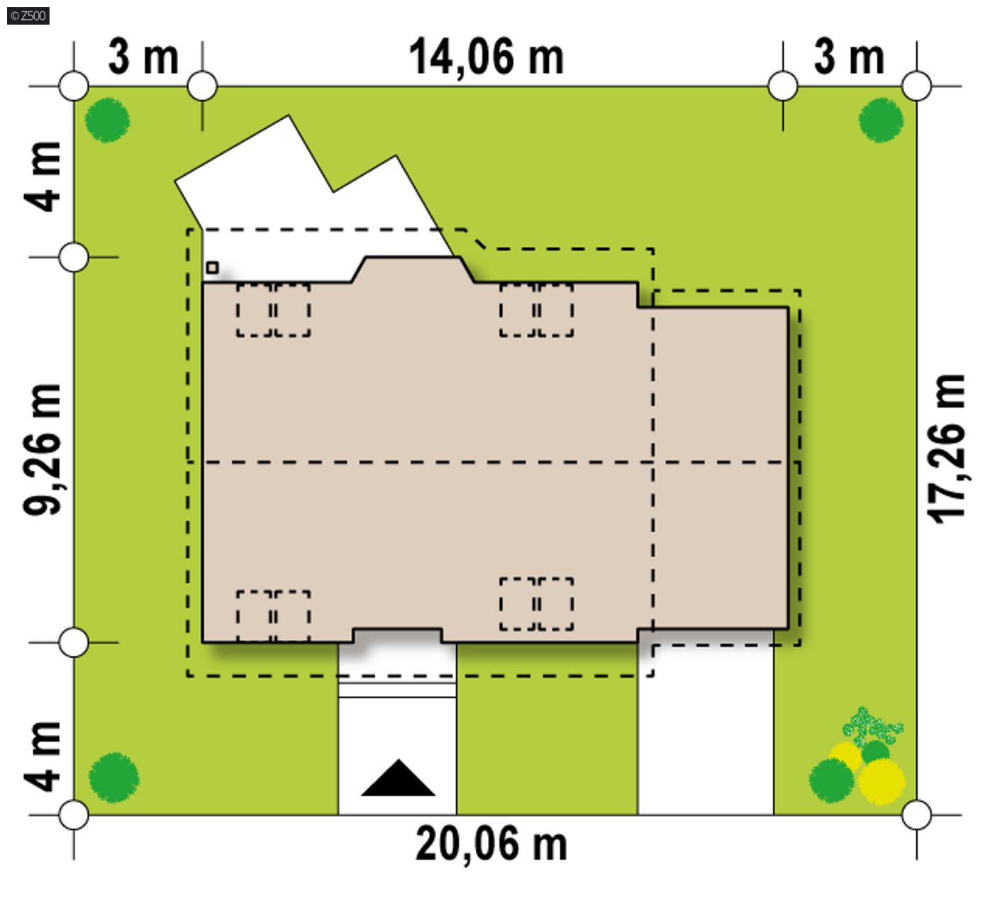 Gotowy projekt domu  - z garażem po prawej stronie