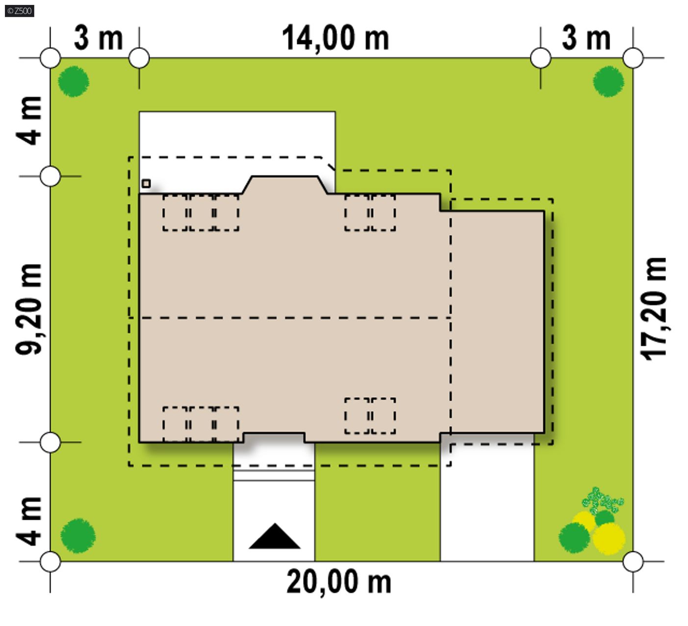 Home project  - z garażem po prawej stronie z dachem pulpitowym